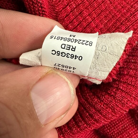 AB Studio Women's Red Knit Cowl Neck Sweater Size M - Picture 9 of 9